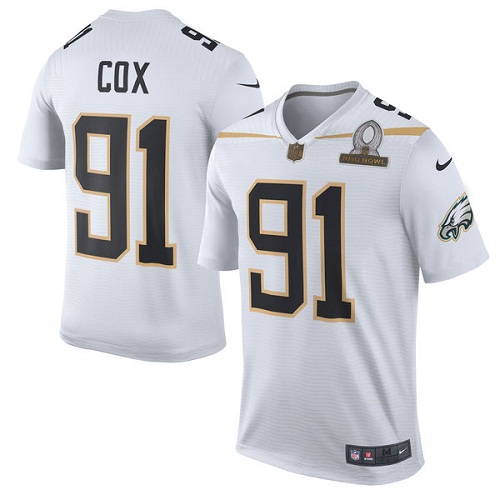 Men's Elite Fletcher Cox Nike Jersey White - #91 Team Rice 2016 Pro Bowl NFL Philadelphia Eagles